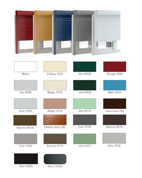 Plus de 20 coloris de lames de volets roulants